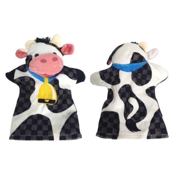 Melissa & Doug Hand Puppets 4 Farm Animal Plush Puppeteers Pig Cow Donkey Lamb - Picture 8 of 9
